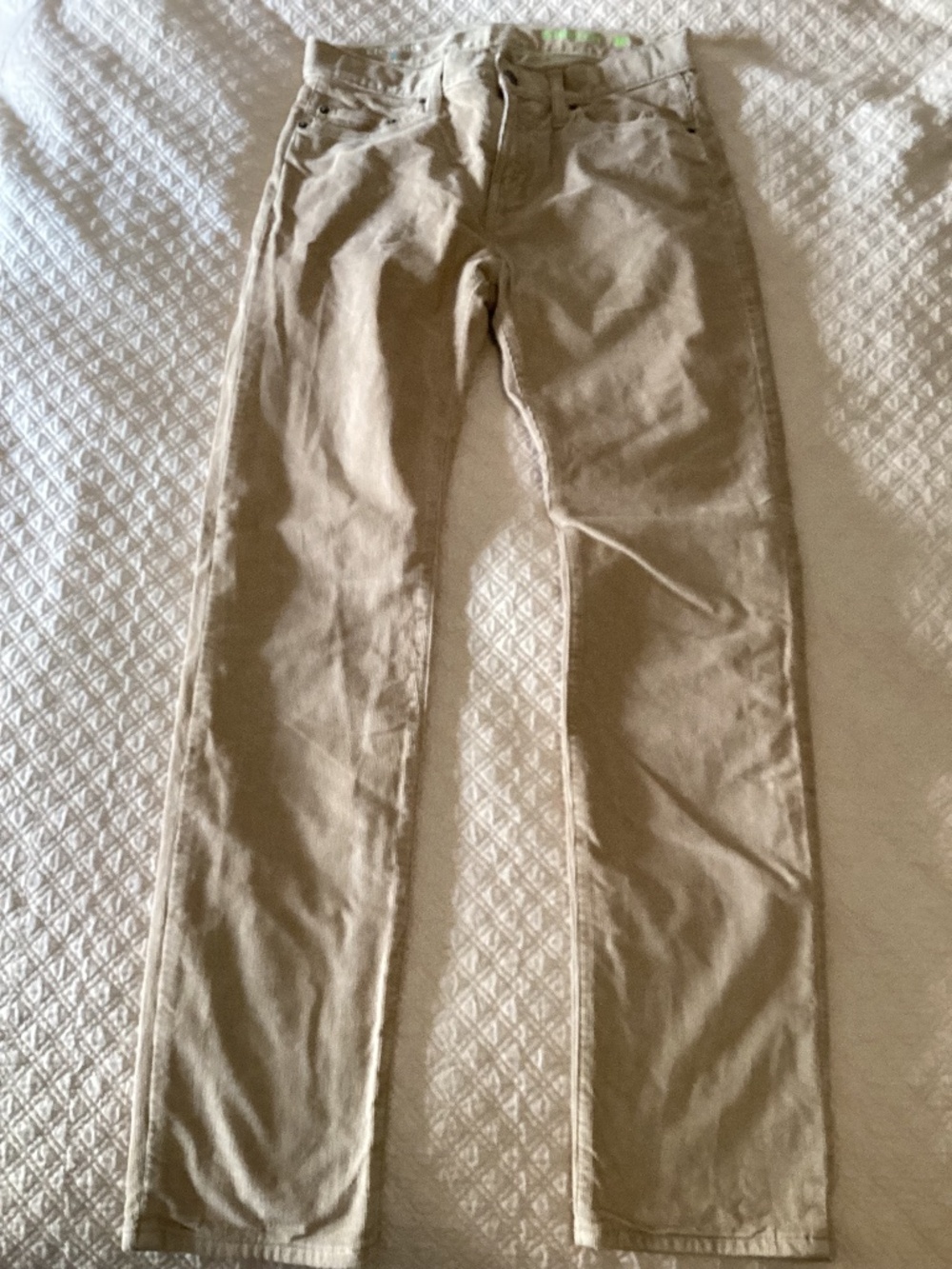 Jcrew Crewcuts boys size 16 stretch fit beige corduroys fleece lined